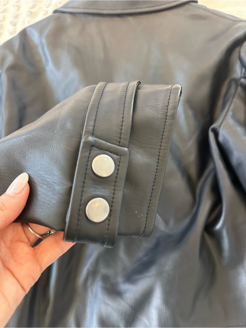 Maeve Faux Leather Femme Moto Jacket - Picture 11 of 13